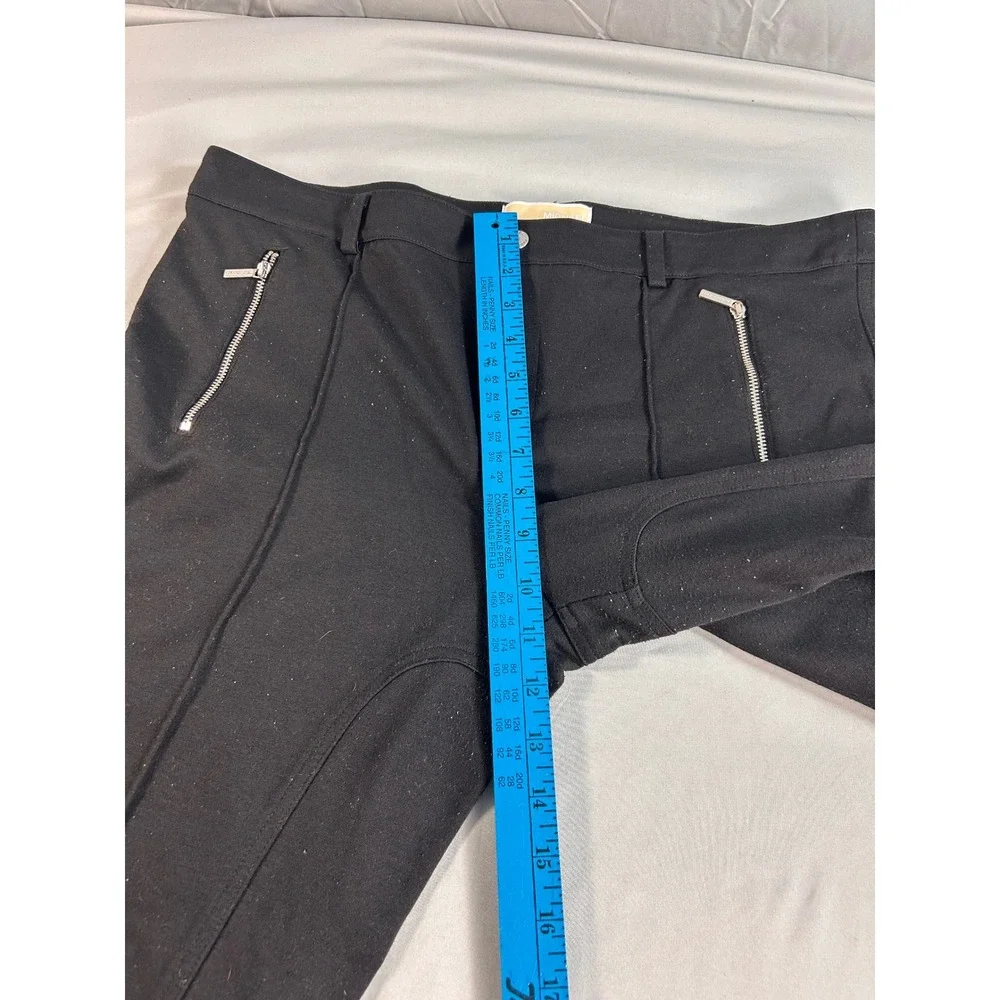 Michael Kors Womens XL Black Equestrian Skinny Pants Zipper Pockets High Rise‎